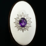 انگشتر آمیتیست نقره زنانه طرح حنیظه‌‌‌ - Image 2