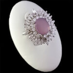 انگشتر عقیق کبود یمنی نقره زنانه طرح دالیا