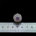 انگشتر عقیق کبود یمنی نقره زنانه طرح دالیا - Image 2