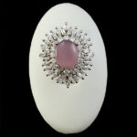 انگشتر عقیق کبود یمنی نقره زنانه طرح دالیا - Image 3