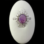 انگشتر عقیق کبود یمنی نقره زنانه طرح دایانا - Image 4