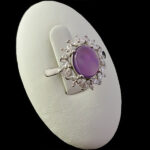 انگشتر عقیق کبود یمنی نقره زنانه طرح دایانا