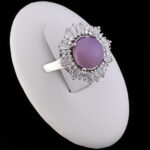 انگشتر عقیق کبود یمنی نقره زنانه طرح درافشان