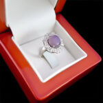 انگشتر عقیق کبود یمنی نقره زنانه طرح درافشان - Image 2