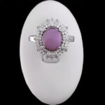 انگشتر عقیق کبود یمنی نقره زنانه طرح درافشان - Image 3