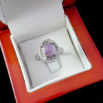 انگشتر عقیق کبود یمنی نقره زنانه طرح دردانه - Image 2