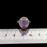 انگشتر عقیق کبود یمنی نقره زنانه طرح دردانه - Image 3