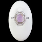 انگشتر عقیق کبود یمنی نقره زنانه طرح دردانه - Image 4