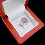 انگشتر عقیق کبود یمنی نقره زنانه طرح دردانه - Image 5