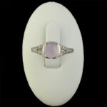 انگشتر عقیق کبود یمنی نقره زنانه طرح درسا - Image 3