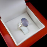 انگشتر عقیق کبود یمنی نقره دست ساز مردانه و زنانه طرح روهینا با حرز امام جواد (ع) - Image 4