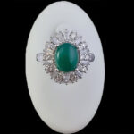 انگشتر عقیق سبز نقره زنانه طرح رستا‌‌‌ - Image 4