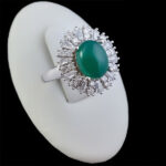 انگشتر عقیق سبز نقره زنانه طرح رستا‌‌‌