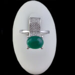 انگشتر عقیق سبز نقره زنانه طرح ماریا ‌‌‌۲ - Image 4