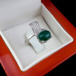 انگشتر عقیق سبز نقره زنانه طرح ماریا ‌‌‌۲ - Image 3