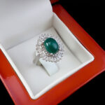 انگشتر عقیق سبز نقره زنانه طرح رضوانه‌‌‌ - Image 4