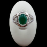 انگشتر عقیق سبز نقره زنانه طرح جیران‌‌‌ - Image 4