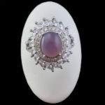 انگشتر عقیق کبود یمنی نقره زنانه طرح رونیا - Image 2