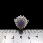 انگشتر عقیق کبود یمنی نقره زنانه طرح رونیا - Image 3