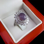 انگشتر عقیق کبود یمنی نقره زنانه طرح رونیا - Image 4