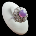 انگشتر عقیق کبود یمنی نقره زنانه طرح رونیکا