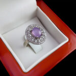 انگشتر عقیق کبود یمنی نقره زنانه طرح رویا - Image 3