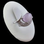 انگشتر عقیق کبود یمنی نقره زنانه طرح رها