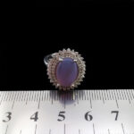 انگشتر عقیق کبود یمنی نقره زنانه طرح ریحان - Image 3