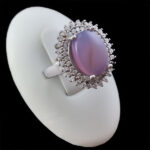 انگشتر عقیق کبود یمنی نقره زنانه طرح ریحان