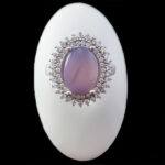 انگشتر عقیق کبود یمنی نقره زنانه طرح ریحان - Image 2