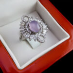 انگشتر عقیق کبود یمنی نقره زنانه طرح ریحانه - Image 4