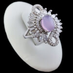 انگشتر عقیق کبود یمنی نقره زنانه طرح ریحانه