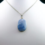 گردنبند نقره زنانه و مردانه طرح حنیف با سنگ عقیق کبود یمنی