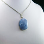 گردنبند نقره زنانه و مردانه طرح حنیف با سنگ عقیق کبود یمنی - Image 3