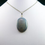 گردنبند عقیق کبود یمنی نقره دست ساز زنانه و مردانه طرح "آیت الکرسی" - Image 3