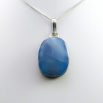 گردنبند عقیق کبود یمنی نقره زنانه و مردانه طرح حشمت