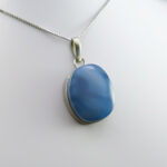 گردنبند عقیق کبود یمنی نقره زنانه و مردانه طرح حشمت - Image 2