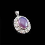 گردنبند عقیق کبود یمنی نقره زنانه طرح سعاد