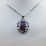 گردنبند عقیق کبود یمنی نقره زنانه طرح سعاد - Image 2