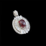 گردنبند عقیق سرخ یمنی نقره زنانه طرح ساریه