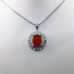 گردنبند عقیق سرخ یمنی نقره زنانه طرح سامه - Image 3