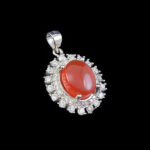 گردنبند عقیق سرخ یمنی نقره زنانه طرح سامه