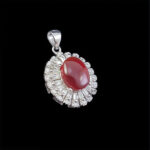 گردنبند عقیق سرخ یمنی نقره زنانه طرح سامیا