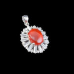 گردنبند عقیق سرخ یمنی نقره زنانه طرح سامیه