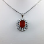 گردنبند عقیق سرخ یمنی نقره زنانه طرح سامیه - Image 3
