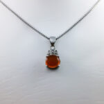 گردنبند عقیق سرخ یمنی نقره زنانه طرح سانا - Image 2