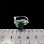 انگشتر زمرد الماس تراش نقره زنانه طرح رضوان - Image 3