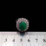 انگشتر زمرد الماس تراش نقره زنانه طرح رفعت - Image 3