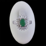 انگشتر زمرد زامبیا الماس تراش نقره زنانه طرح زلال - Image 4