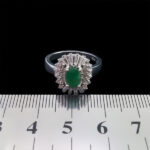 انگشتر زمرد زامبیا الماس تراش نقره زنانه طرح زلال - Image 2